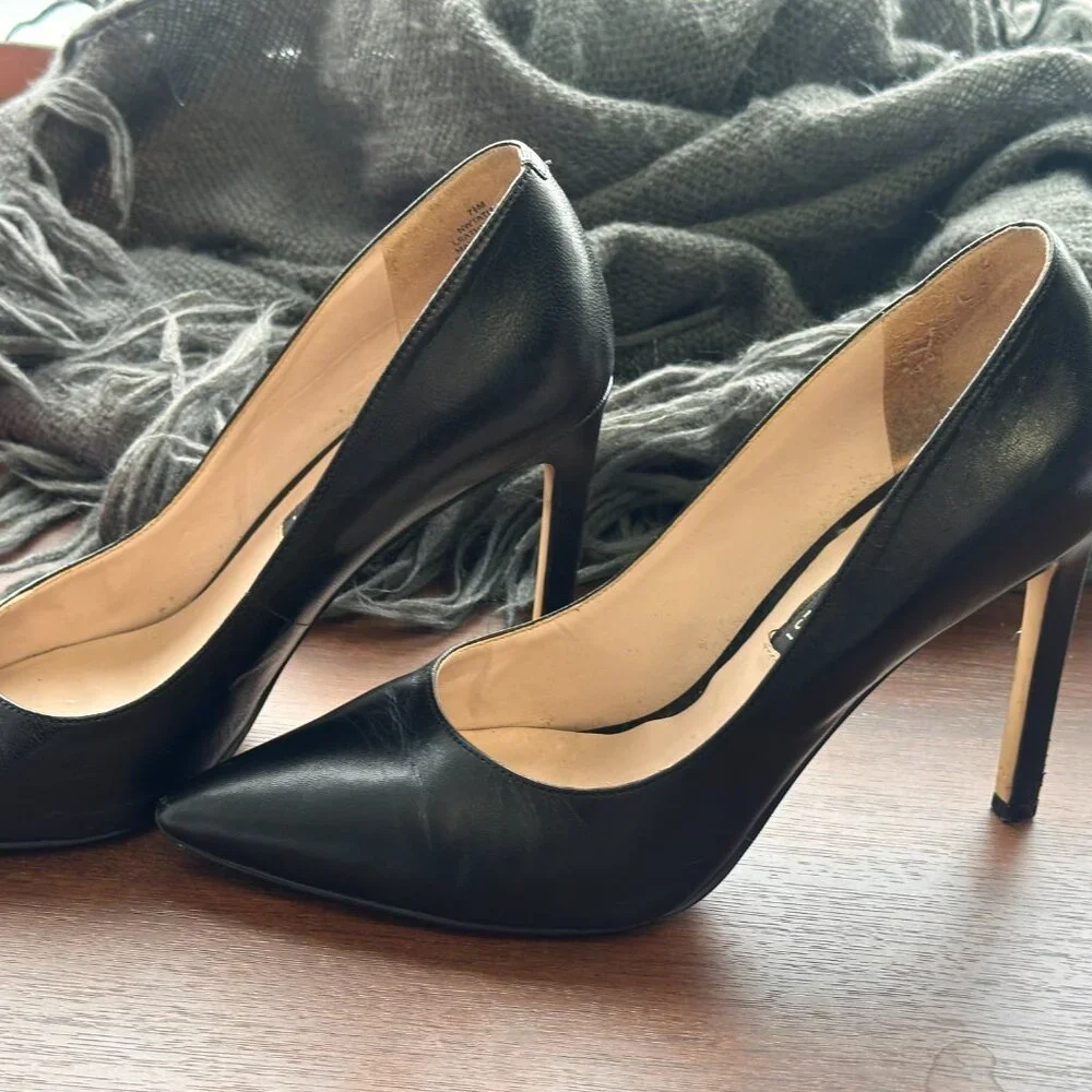 9 WEST BLACK HEELS / PUMPS 7.5 - Picture 11 of 14